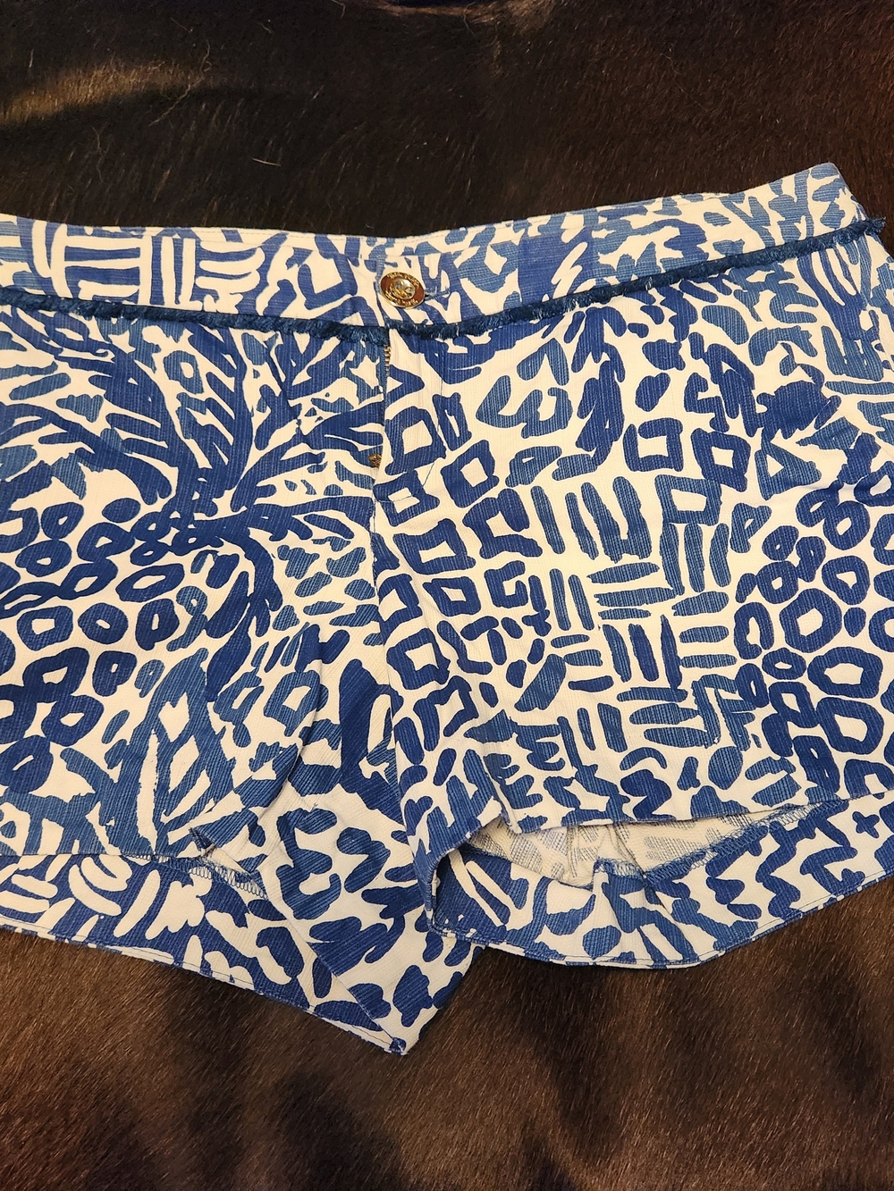 Lilly Pulitzer Blue and White Printed Shorts